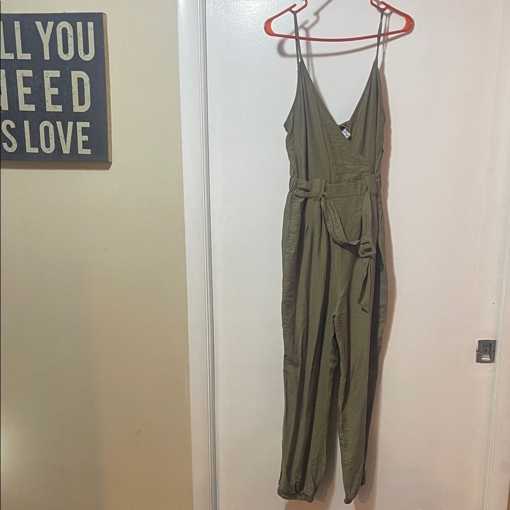 Blashe Olive Green Jumpsuit with Belt NWT large